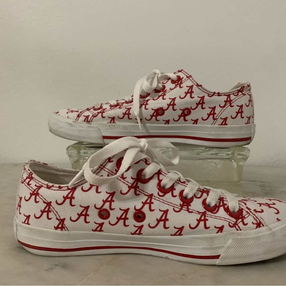 Stylish Red and White Alabama Women's Sneakers